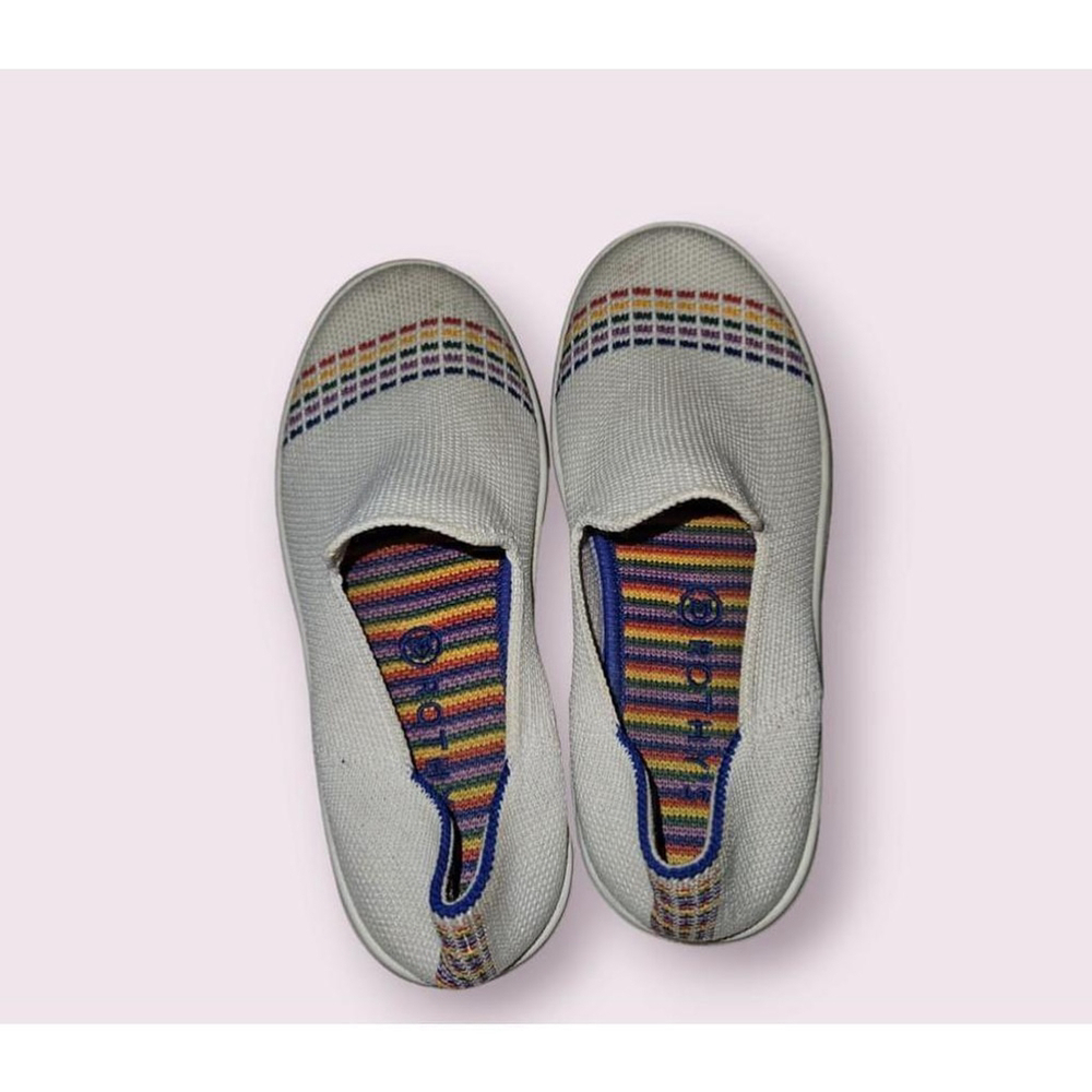 Rothy's Slip On Shoes Girl's Size 1 White Rainbow - Picture 5 of 12